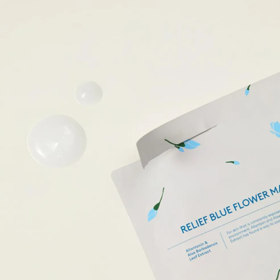 BLUE FLOWER RELIEF FLOWER MASK
