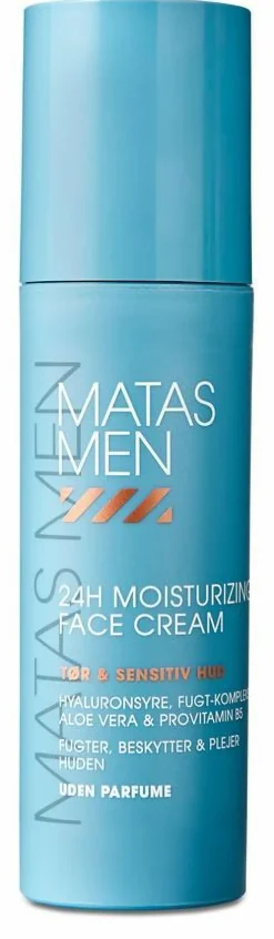 Men 24H Moisturizing Face Cream til Sensitiv Hud Uden Parfume