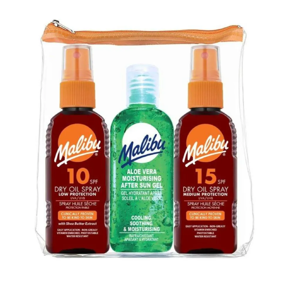 Travel Essentials, Dry Oil Sprays and Soothing Aloe Vera Aftersun Gel, Medi