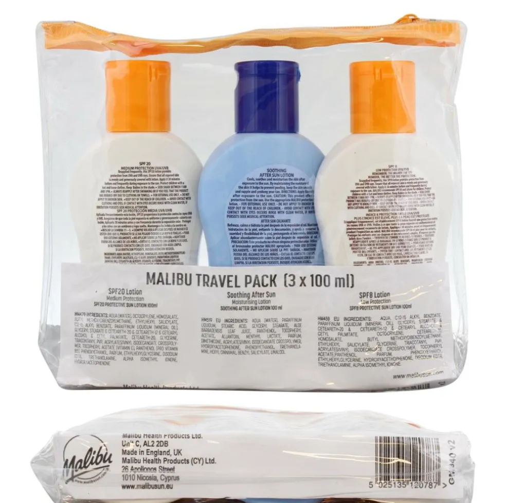 Travel Essentials, Sun Lotion and Soothing Aloe Vera Aftersun Lotion, Low t